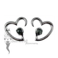 Pair of 925 Silver Jewel of my Heart Weights - Seraphinite