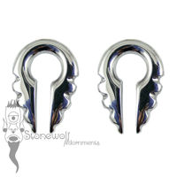 Pair of Silver Notched Keyhole Ear Weights