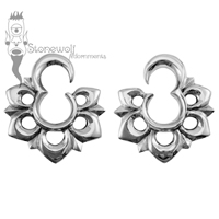 Pair of Silver Lotus Ear Weights