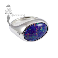 Stone Oval Signet Ring 925 Sterling Silver