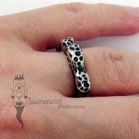 Hammered Gear Ring 925 Sterling Silver