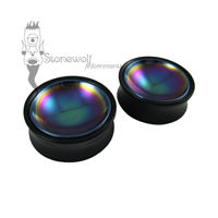 Delrin 32mm Plugs with Concave Niobium Inlay - Ready To Ship