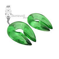 Pair of Transparent Glass Keyhole Ear Weights- Choice of Colour