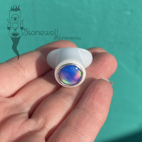 Delrin Labret 14mm with Blue Aurora Opal Inlay -Ready To Ship